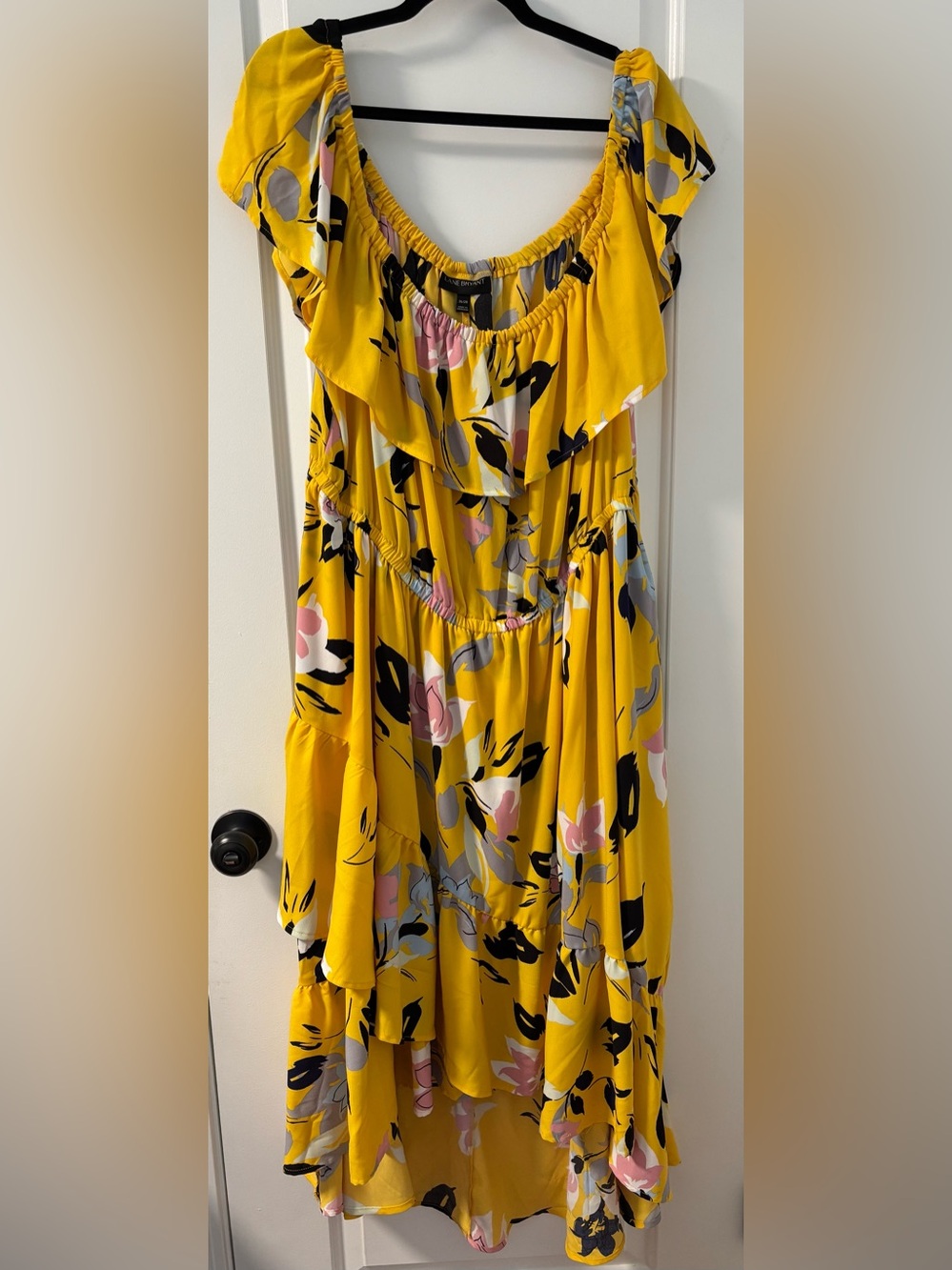 Lane Bryant Yellow Floral Off Shoulder Midi Dress - Size 26/28